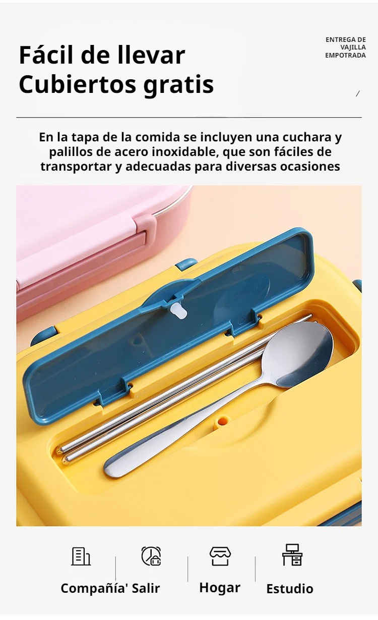 Easy-to-clean stainless steel lunch box interior