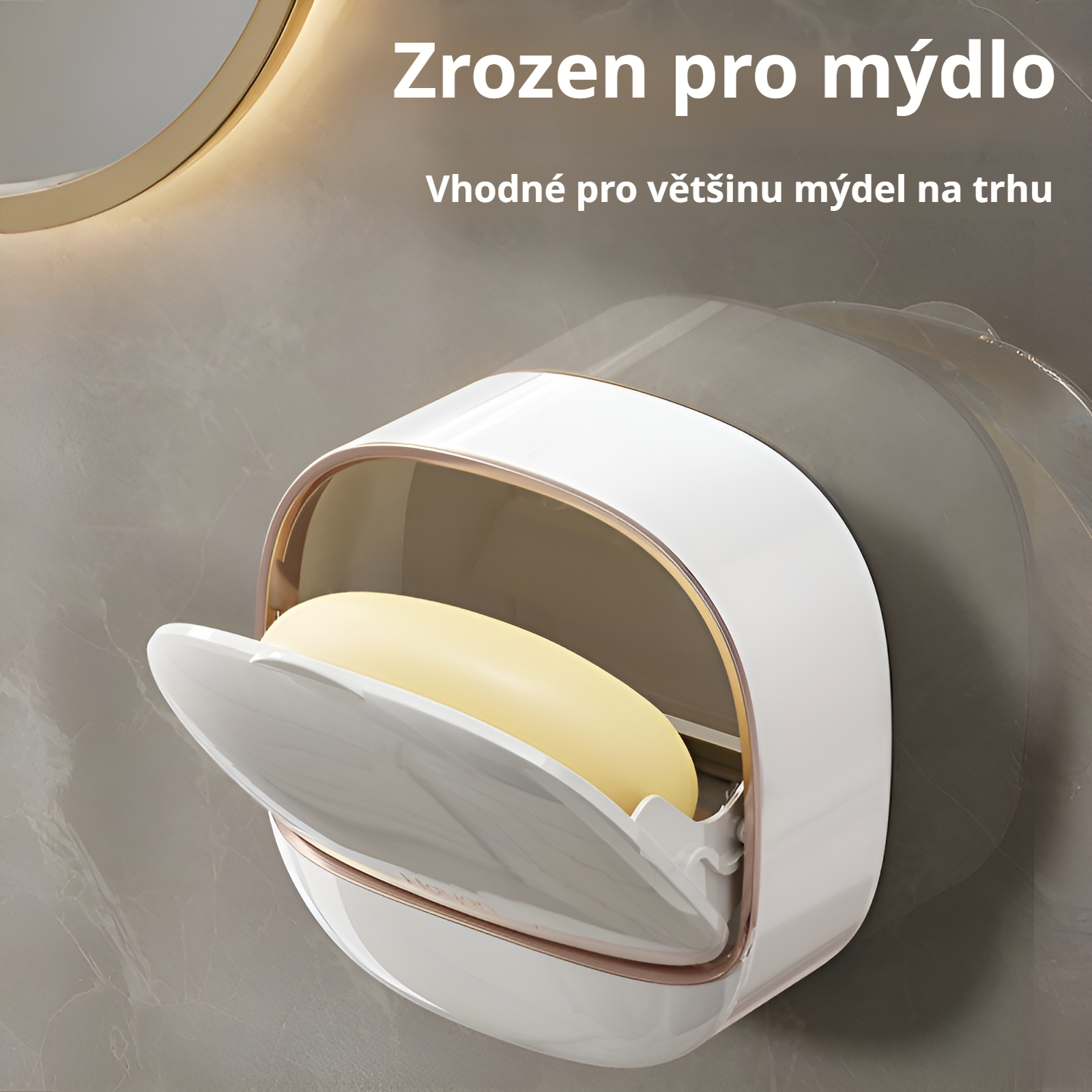  Nástěnná luxusní mýdlenka bez vrtání, odkapávací držák na mýdlo