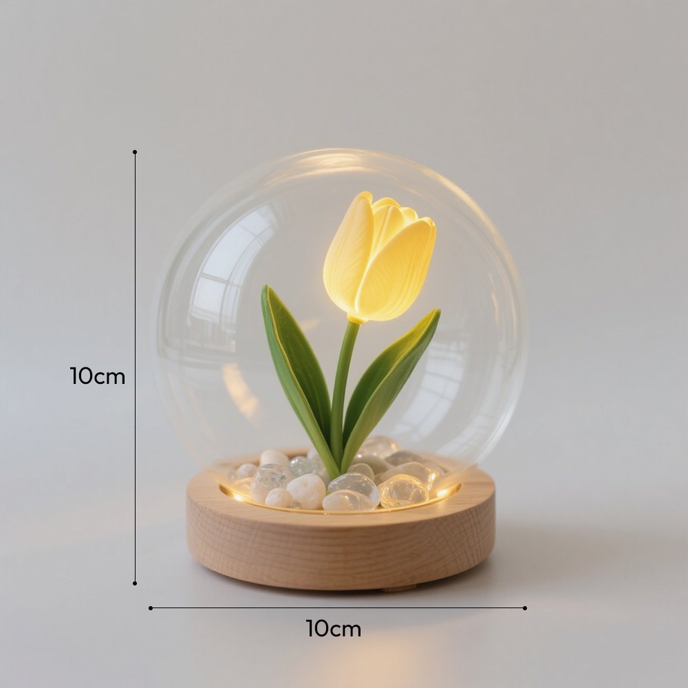 Cozy bedroom with Soft Glow Tulip Night Lamp