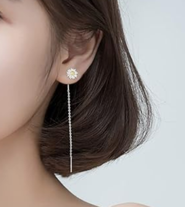 回転ひまわりのピアス・リング・ネックレス3点セット