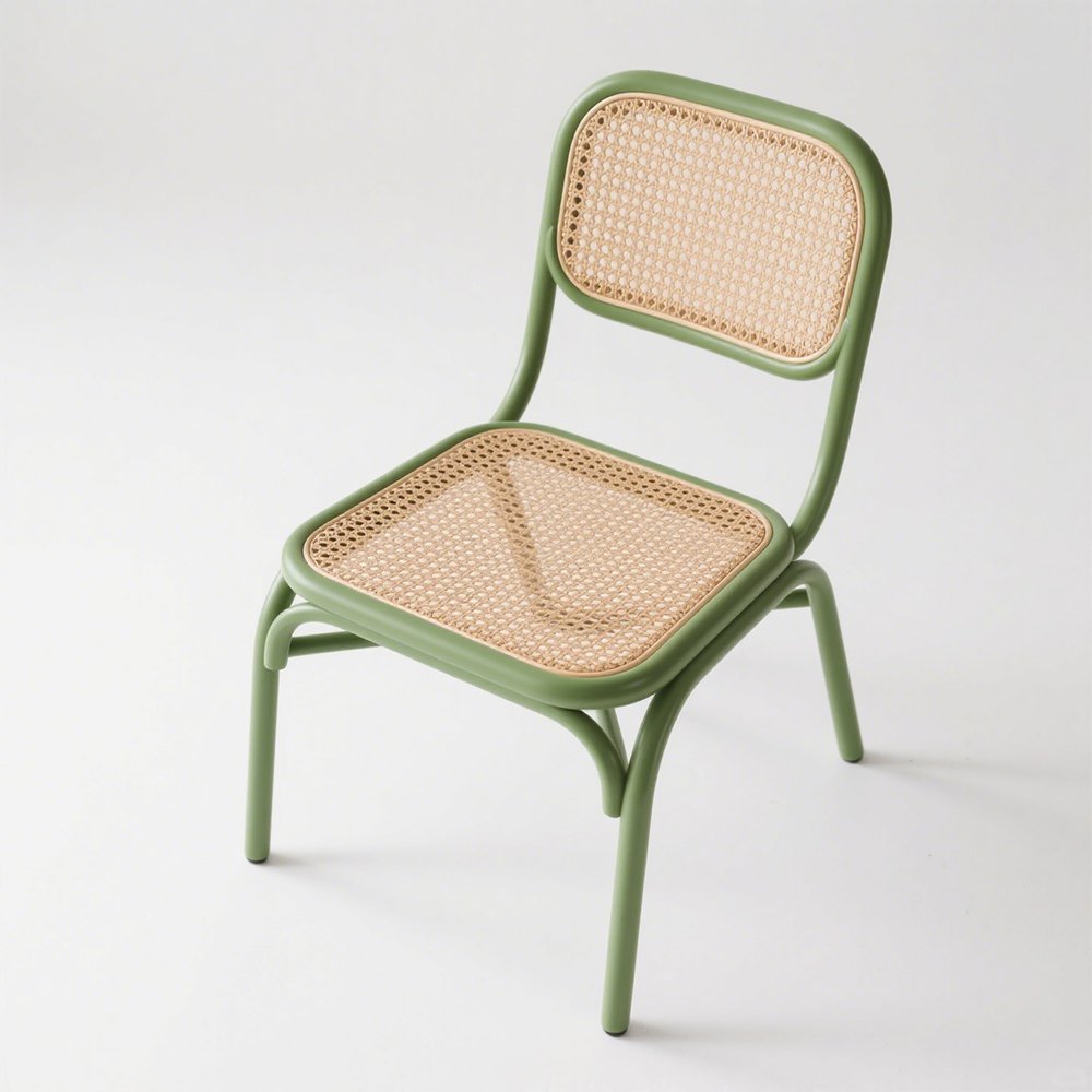 Detail sedáku židle ve stylu ratanu