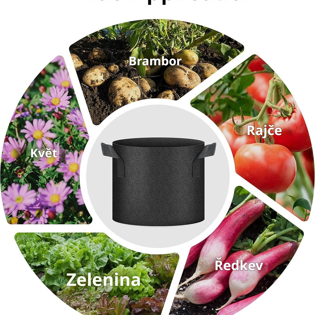 Velkoobjemový filcový pěstební vak na ovoce a zeleninu