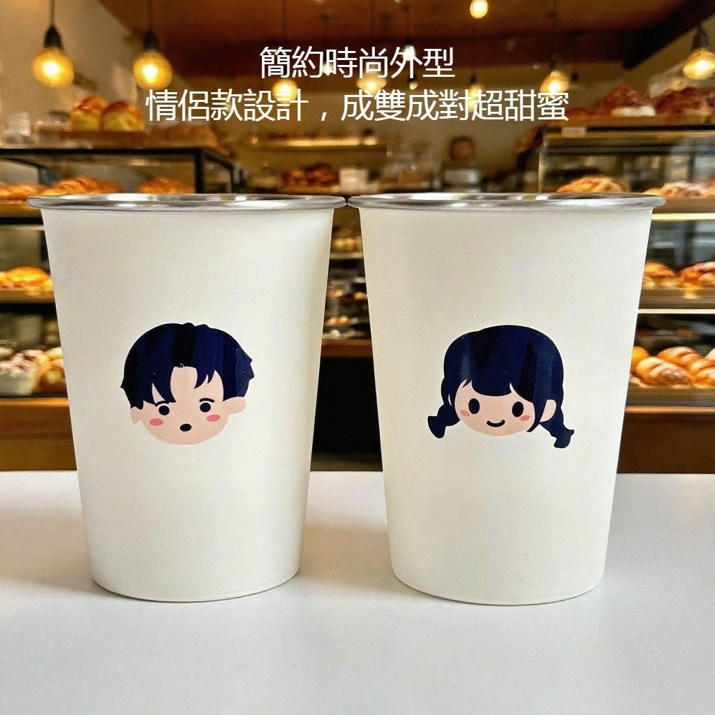 加厚不銹鋼情侶牙刷杯
