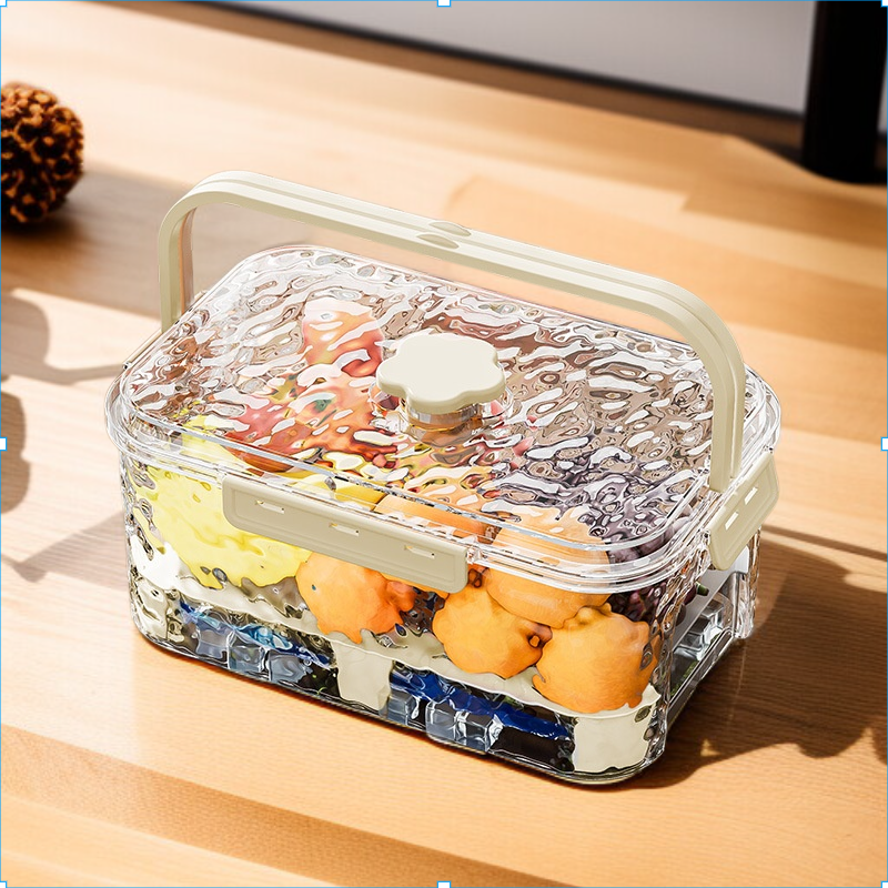 户外露营手提便携式水波纹保鲜盒