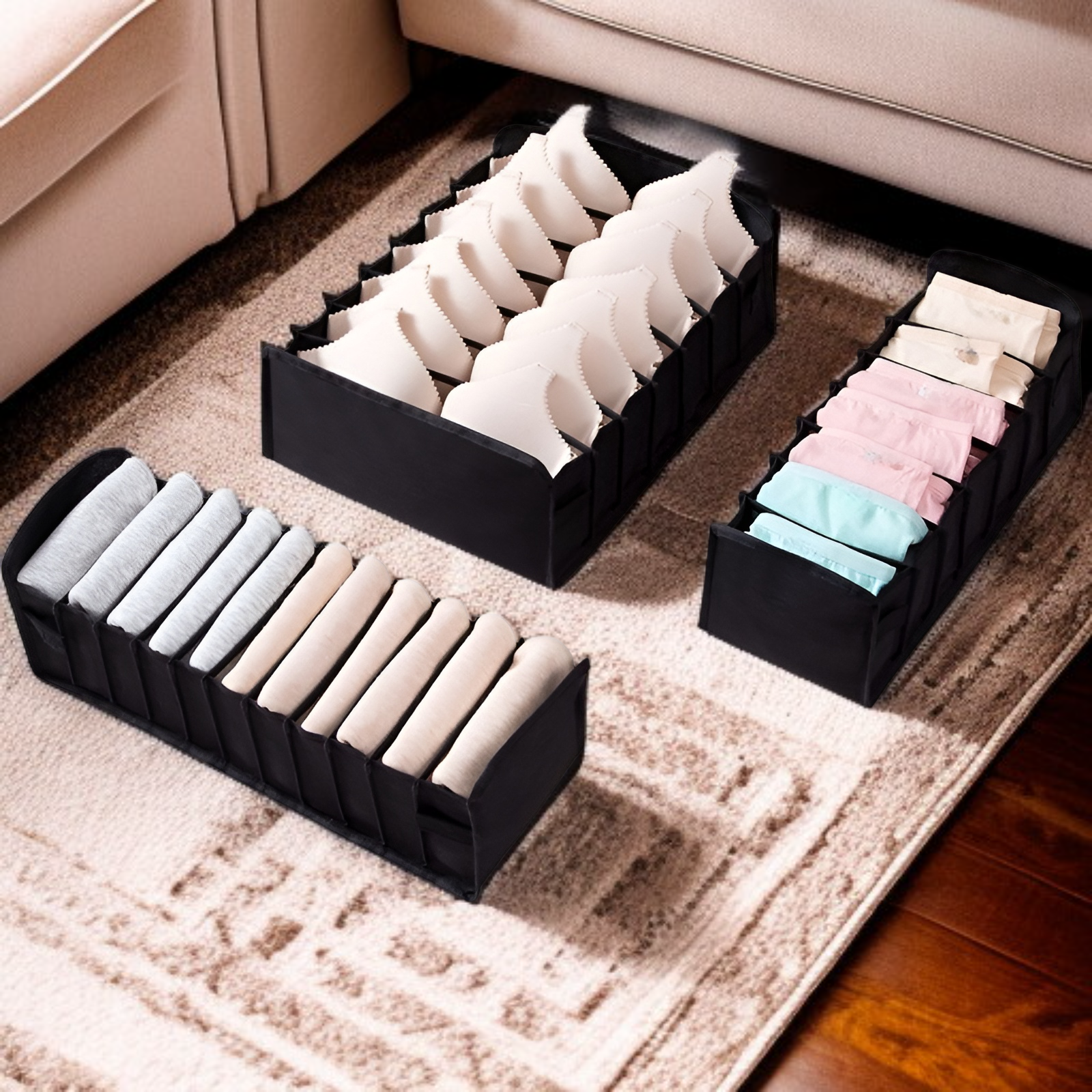 布収納アーティファクト下着収納ボックス寝室引き出しタイプ折りたたみ式仕切りホーム収納ボックス