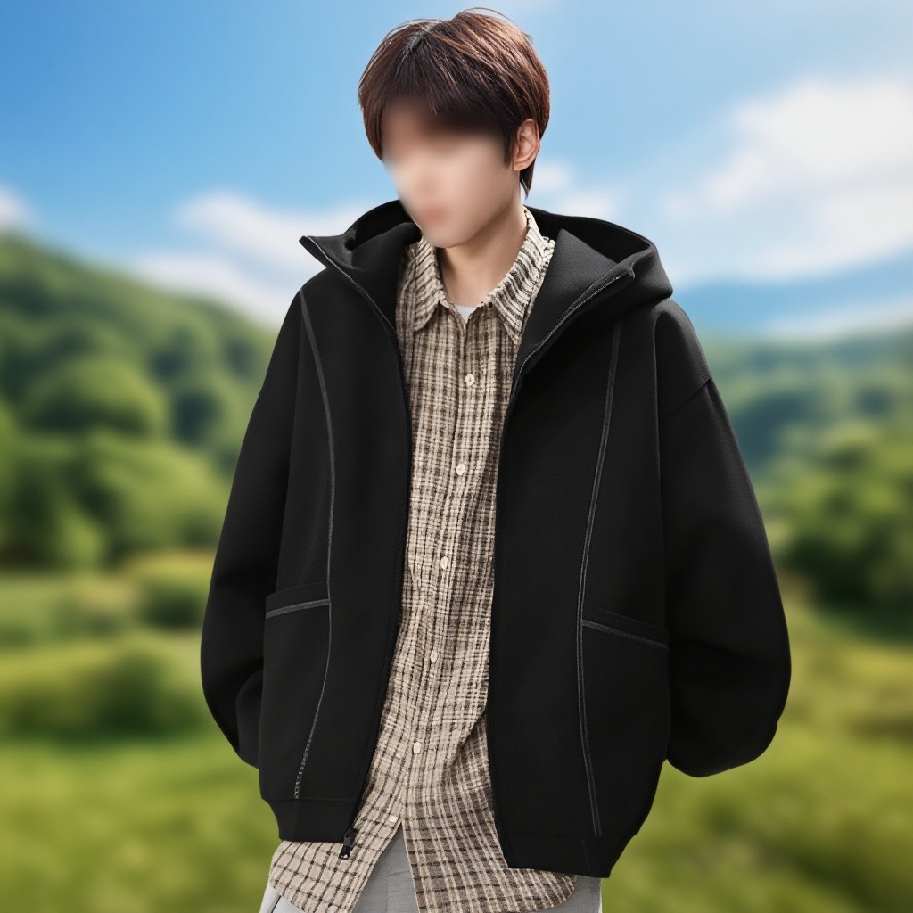 ゆったりカップル用ジップアップジャケット