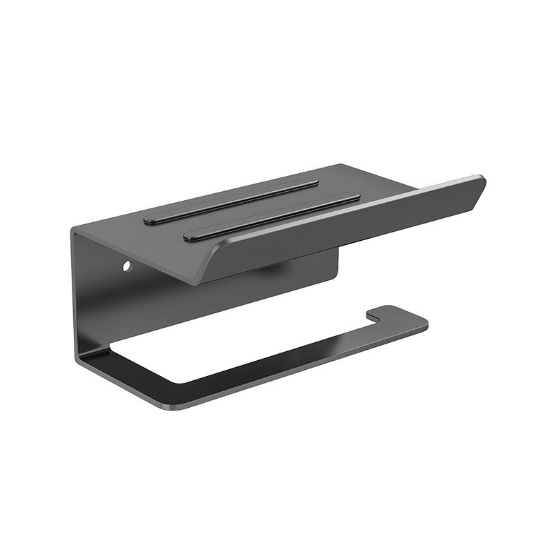 Nopunch bathroom stainless steel paper roll holder for cell phone shelf
