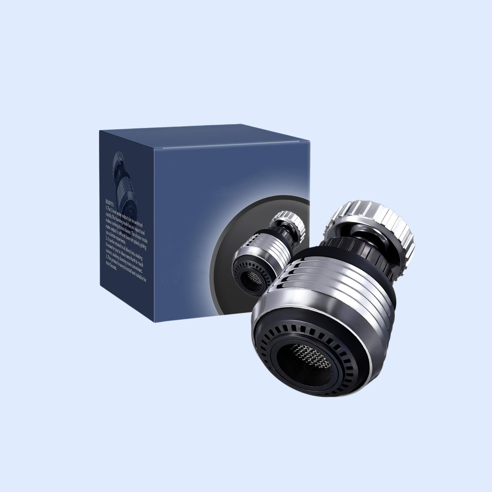 家庭用キッチン蛇口用防飛散ヘッド、自在回転増圧ステンレスシャワー