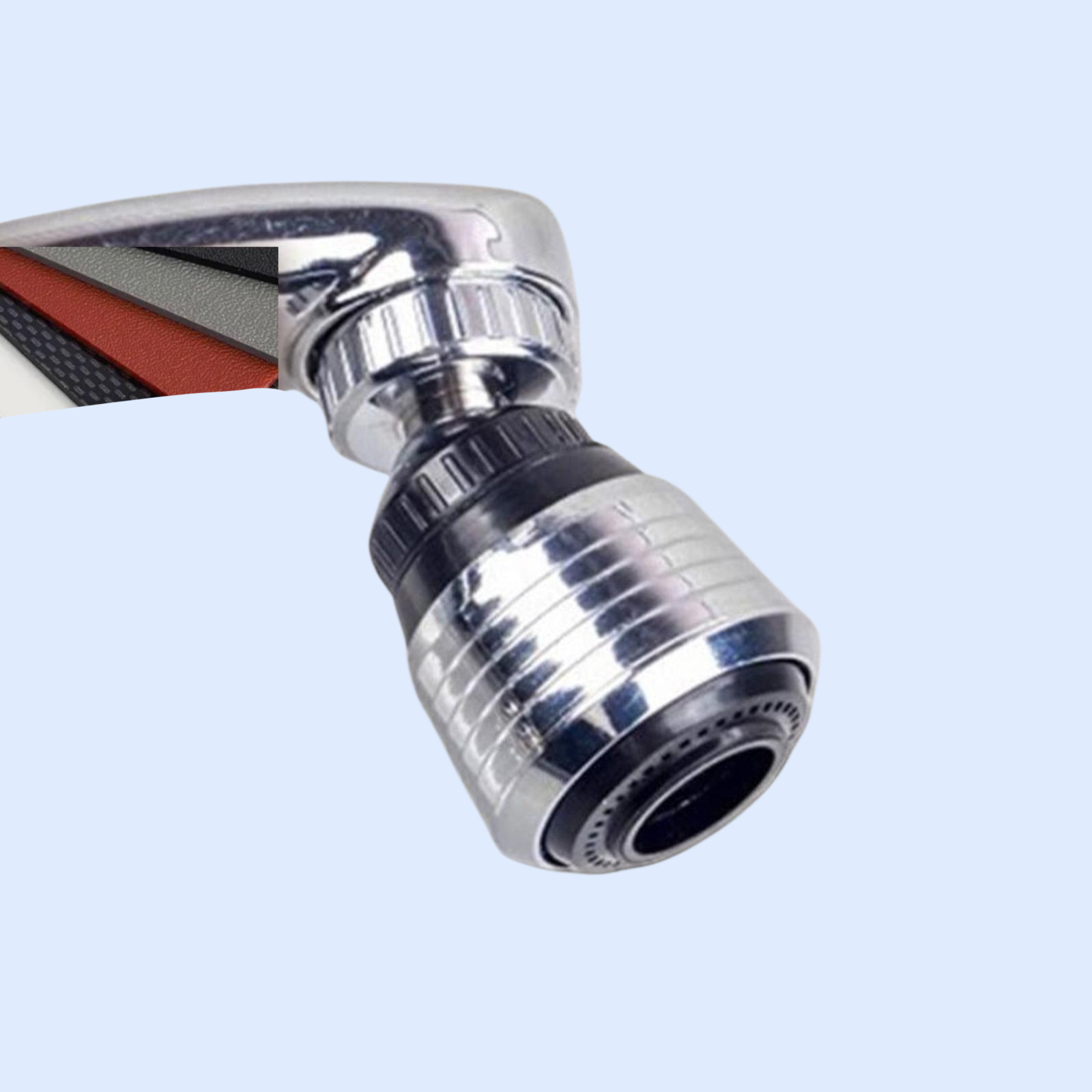 家庭用キッチン蛇口用防飛散ヘッド、自在回転増圧ステンレスシャワー