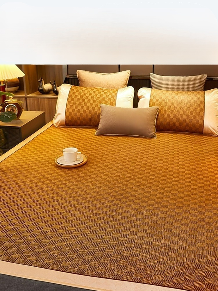 เสื่อหวายธรรมชาติแบบพับได้สำหรับฤดูร้อน