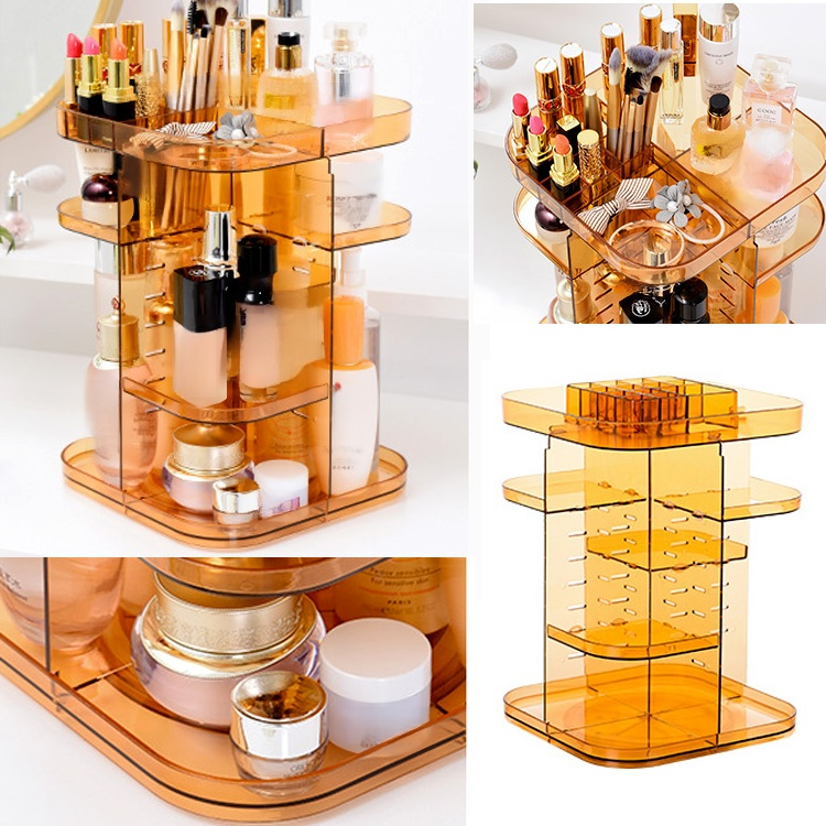 大容量回転化粧品収納ボックス