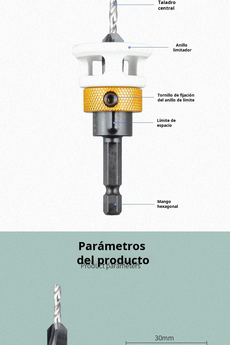 Cabezal de aleación resistente en broca avellanadora