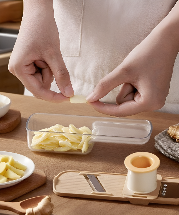 절편 형태의 생강 마늘 식품