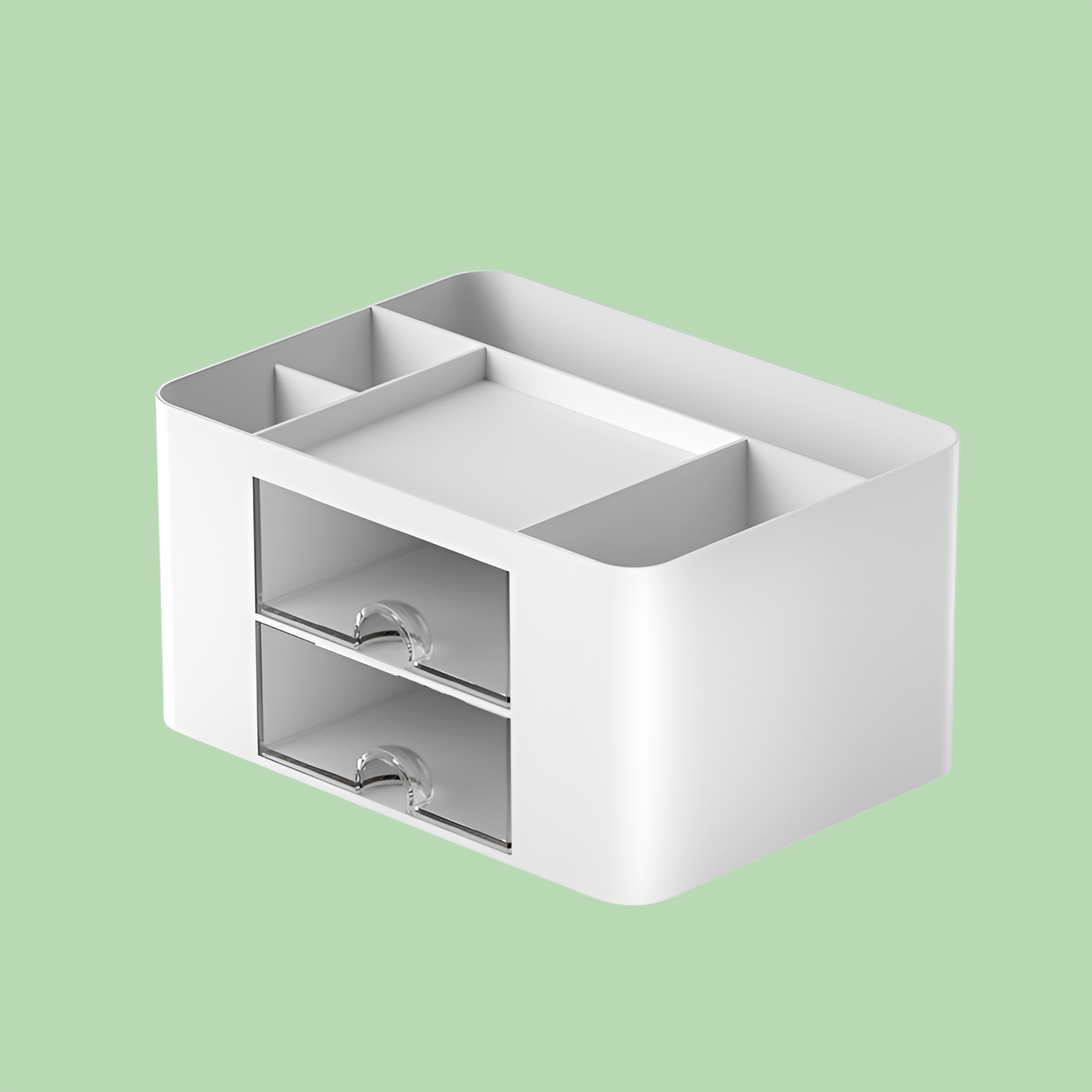 صندوق تخزين شفاف بإبداع وتصميم بسيط وسعة كبيرة مع أدراج