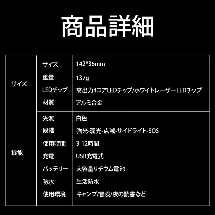 銀龍シリーズ高輝度懐中電灯