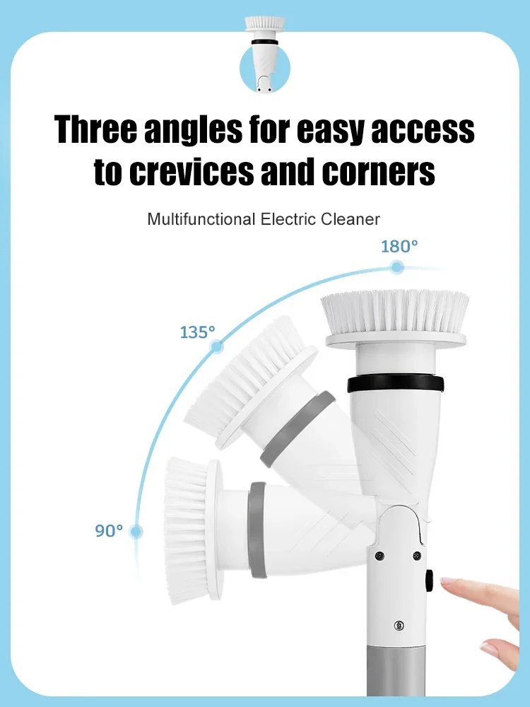 Cordless multifunctional low noise electric cleaning brush