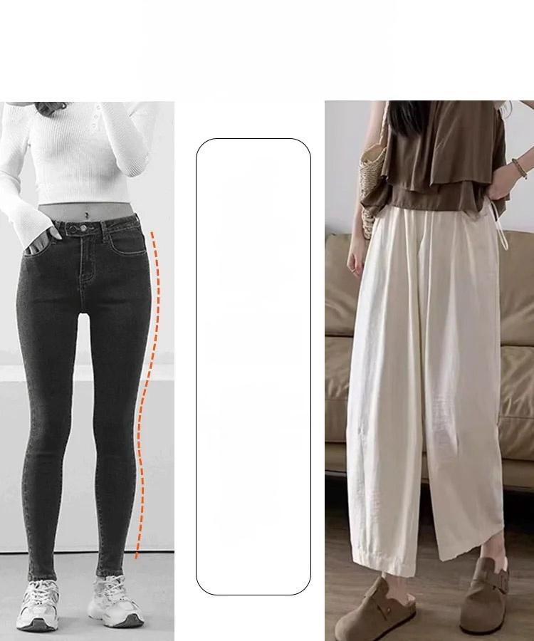 여성용 봄여름 하이웨이스트 루즈핏 배기팬츠