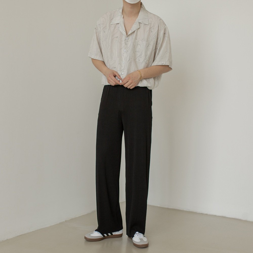 여름용 남자 반팔 셔츠 착용샷