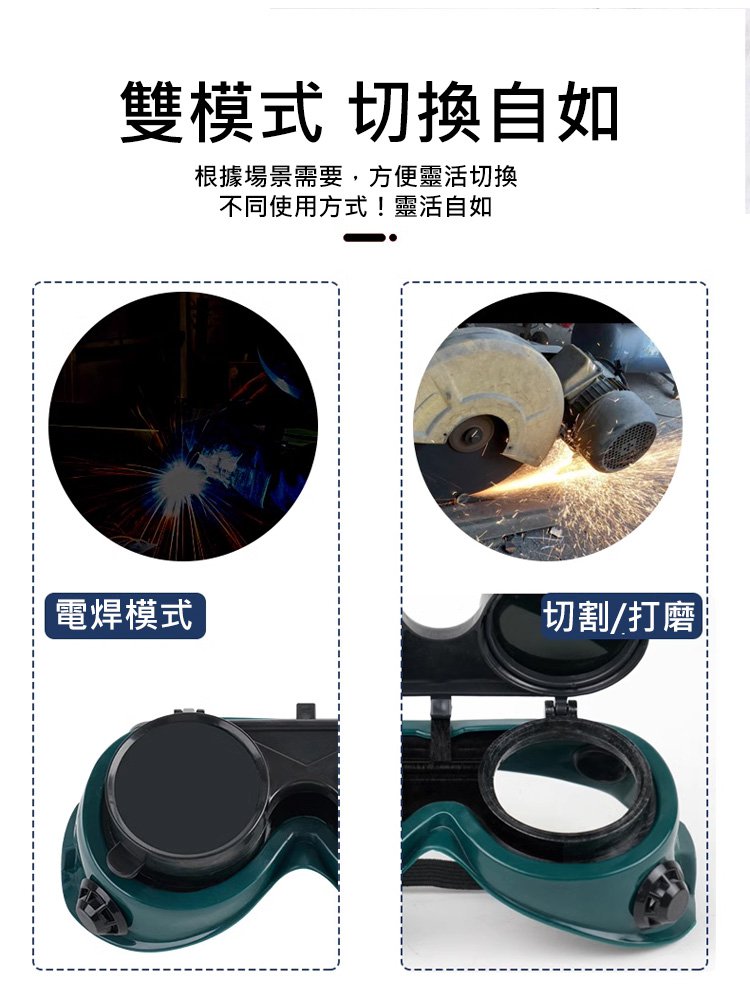 雙翻電焊防衝擊防護眼鏡