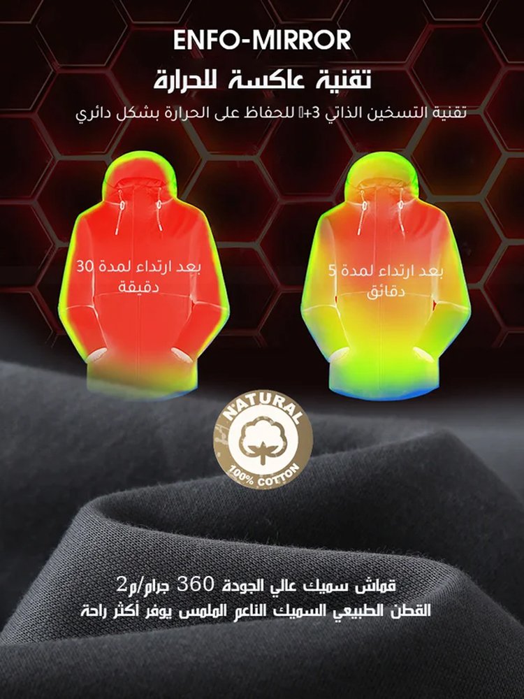 【المنتجات المصدَّرة إلى روسيا】سويت شيرت مبطن بالفرو ذو قبعتين للوقاية من البرد الشديد