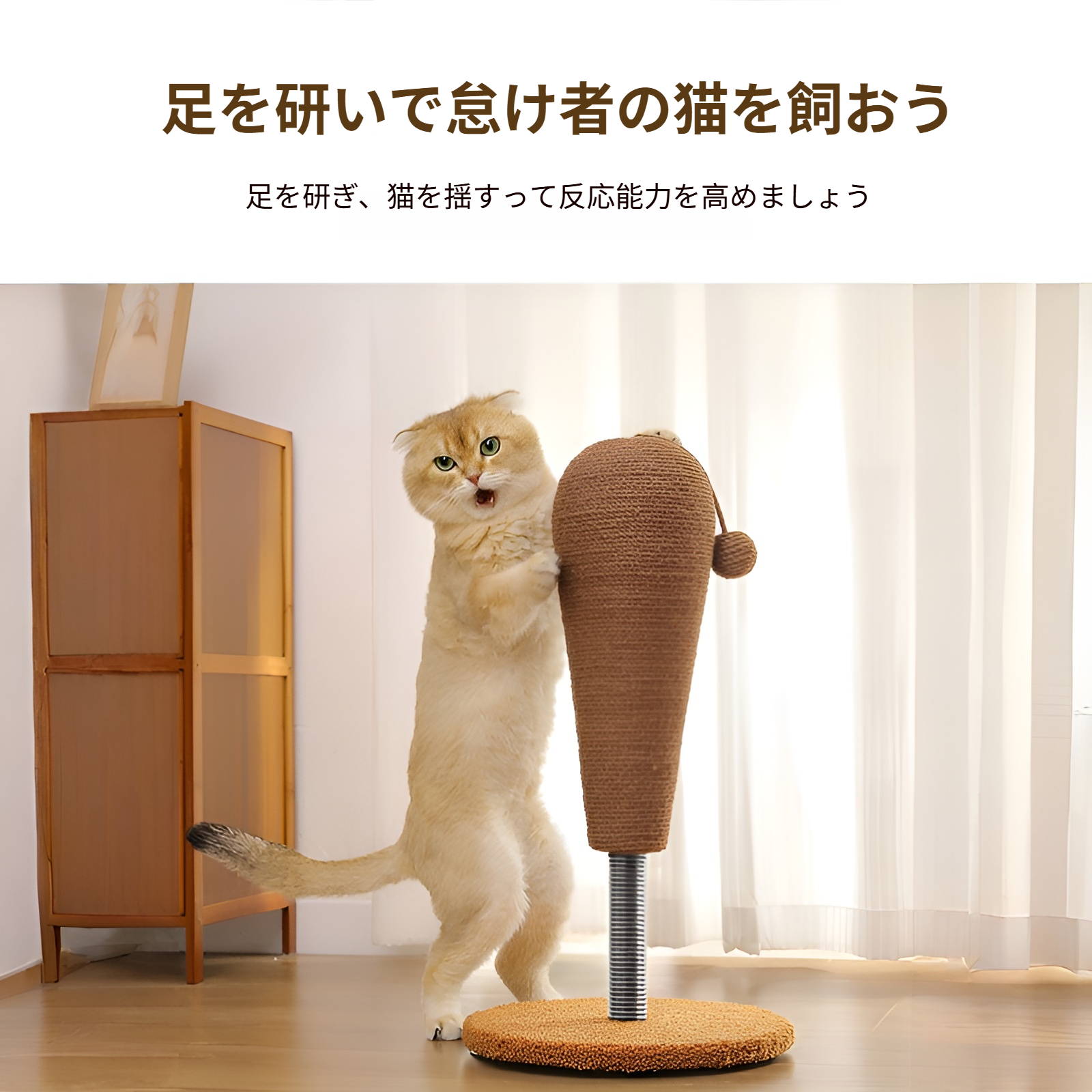 猫用クライミングフレーム、猫用爪とぎボード、麻ロープ一体型、傷防止、フケ防止、自己娯楽、退屈、タンブラーペット用品