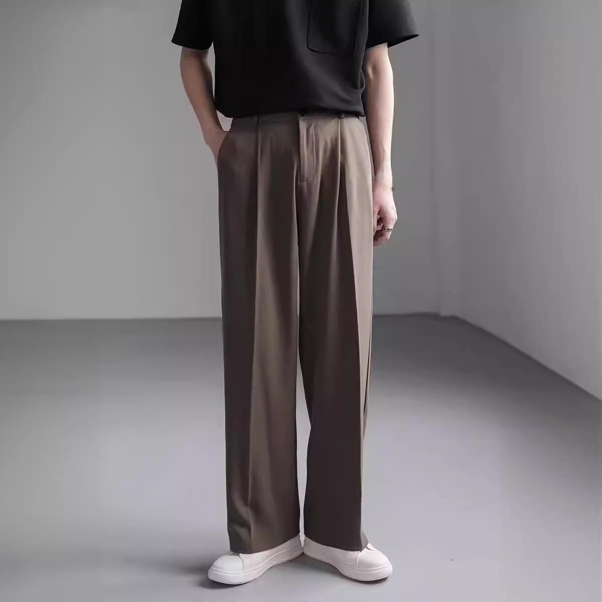 툭툭 캐주얼 정장바지 남성 일자핏 박시 트렌드 스트릿폭풍 남성 정장 바지 봄 패션