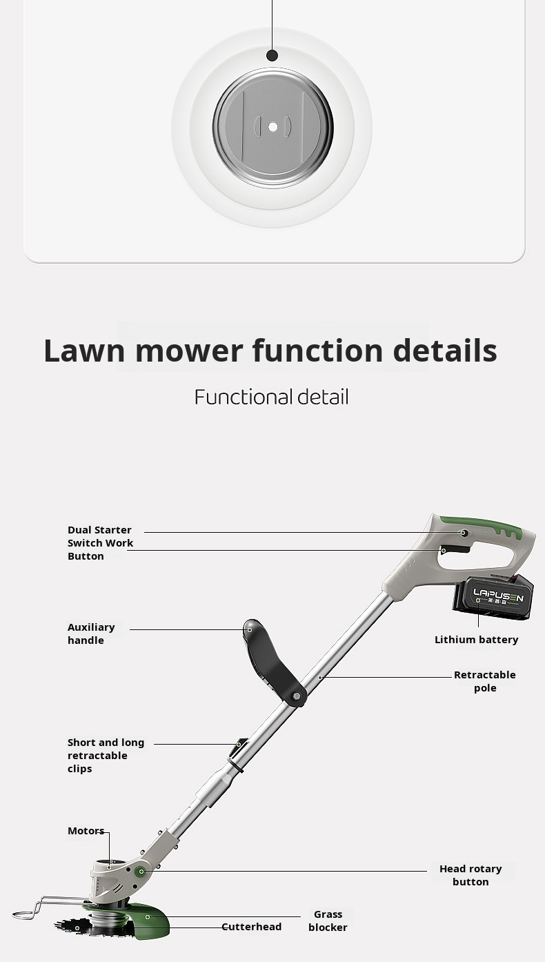 Cordless weed whacker for garden and lawn care
