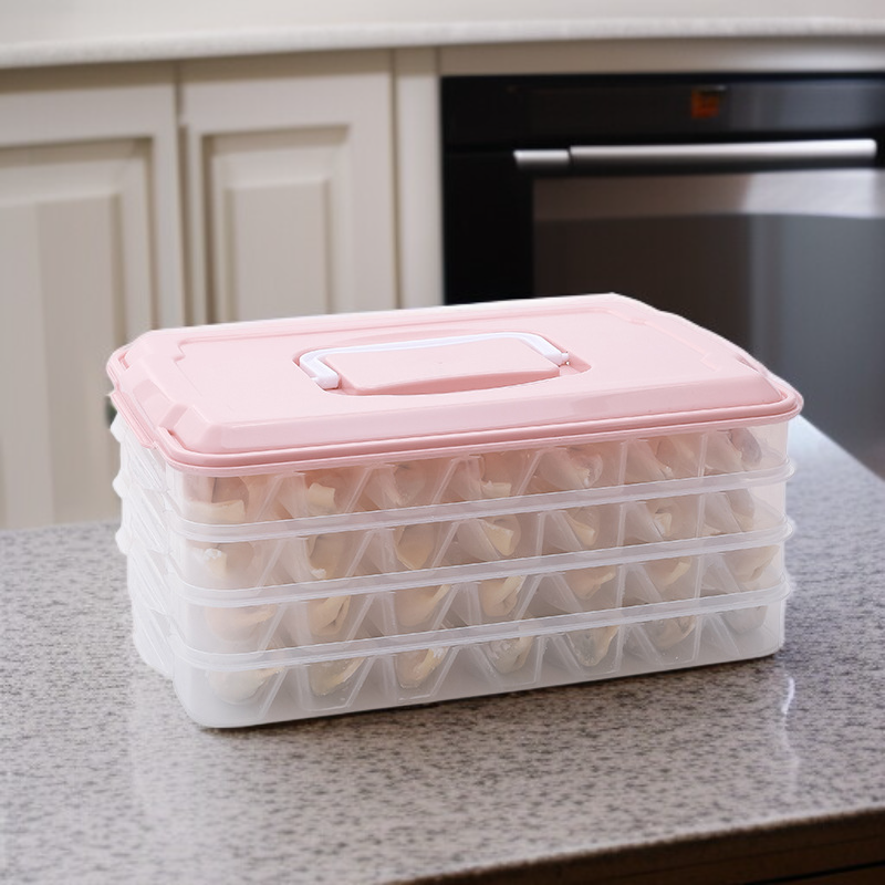 多層密封家庭用冷蔵庫餃子箱 多機能冷凍餃子オーガナイザー トレイワンタンクリスパー