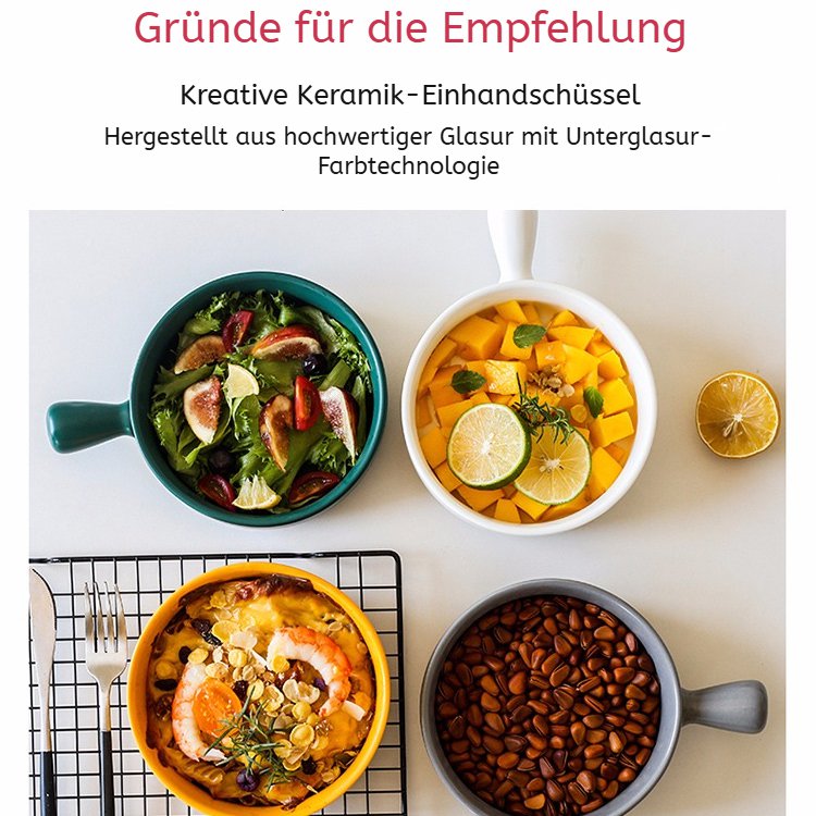Keramikschale im nordeuropäischen Stil mit Einzelgriff