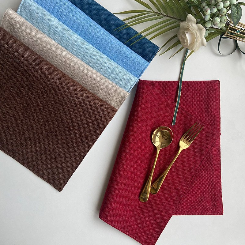 Double-layer imitation linen cloth placemats placemats hotel box insulation pad style home coasters