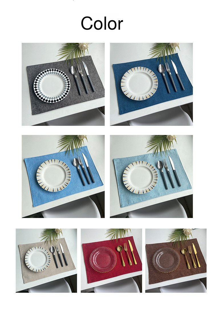 Elegant hotel table setting with linen-style placemats