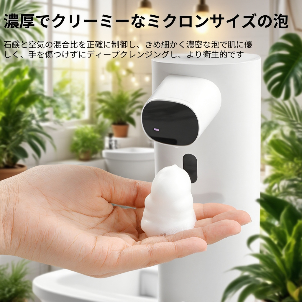 キッチンに設置した電動ソープディスペンサー