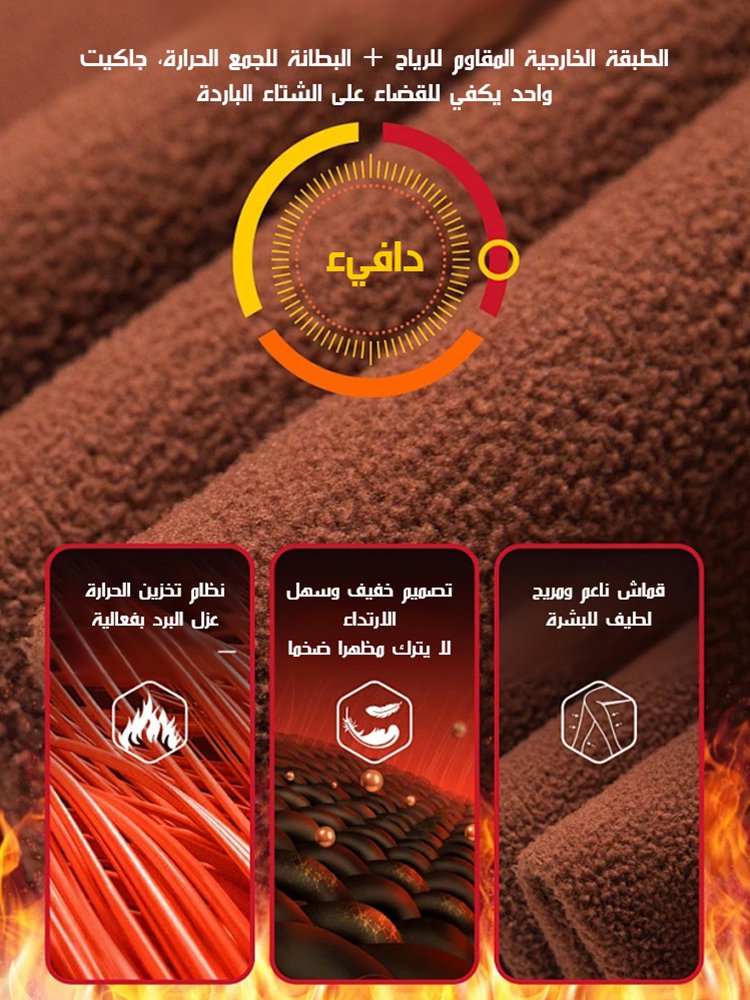 جاكيت كاجوال وسيم مقاوم للماء والرياح مع بطانة سميكة ودافئة (بطانة من قماش فليس)