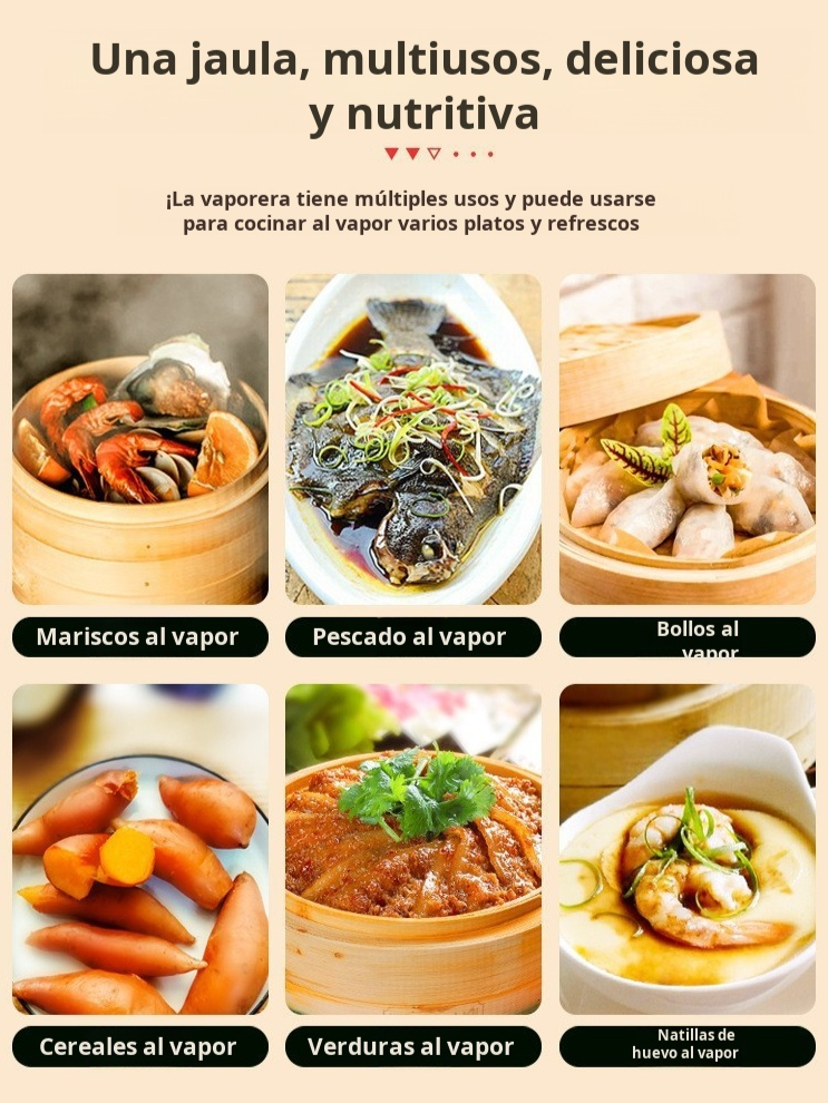Mini bollos de rejilla completa de bambú, cesta de vapor de bambú para aperitivos, vaporizador peque