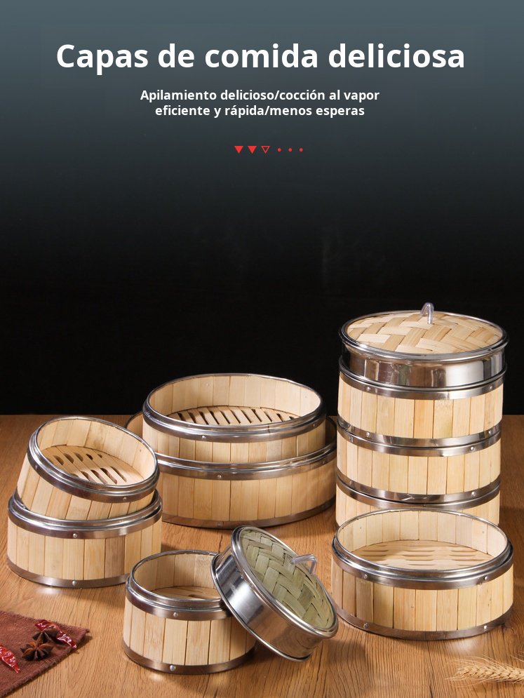 Utensilio de cocina oriental: vaporizador de bambú pequeño