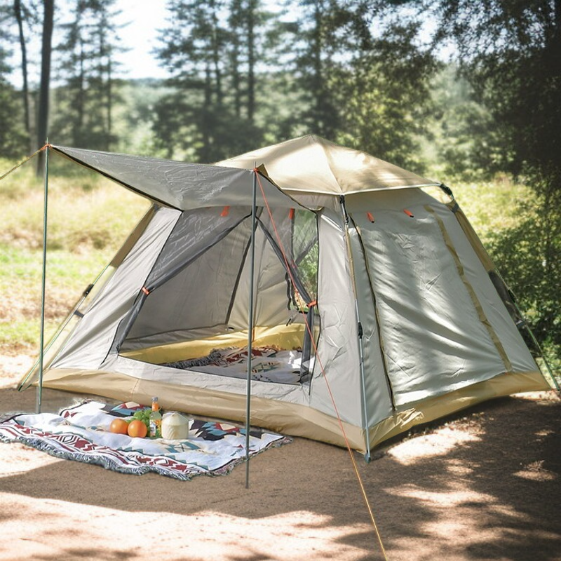 아웃도어 휴대용 접이식 텐트 비를 막아주는 비치 캠핑 텐트 풀세트