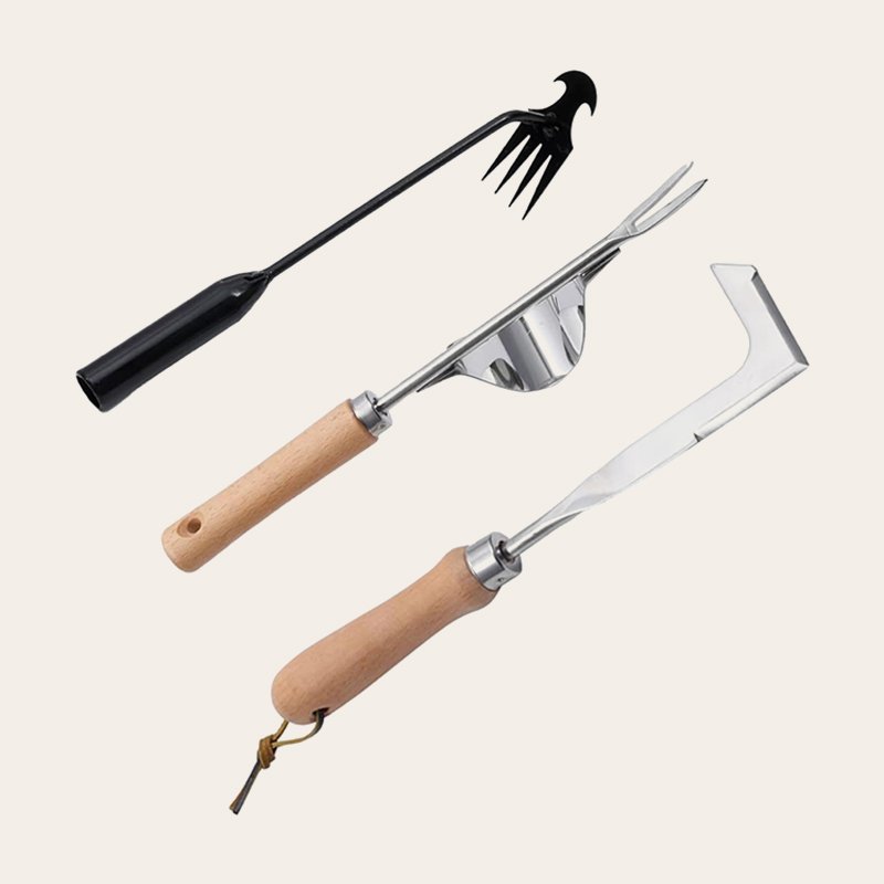 Stainless steel manual weeding tool set 3-piece weeding tool weed puller grass knife stainless steel