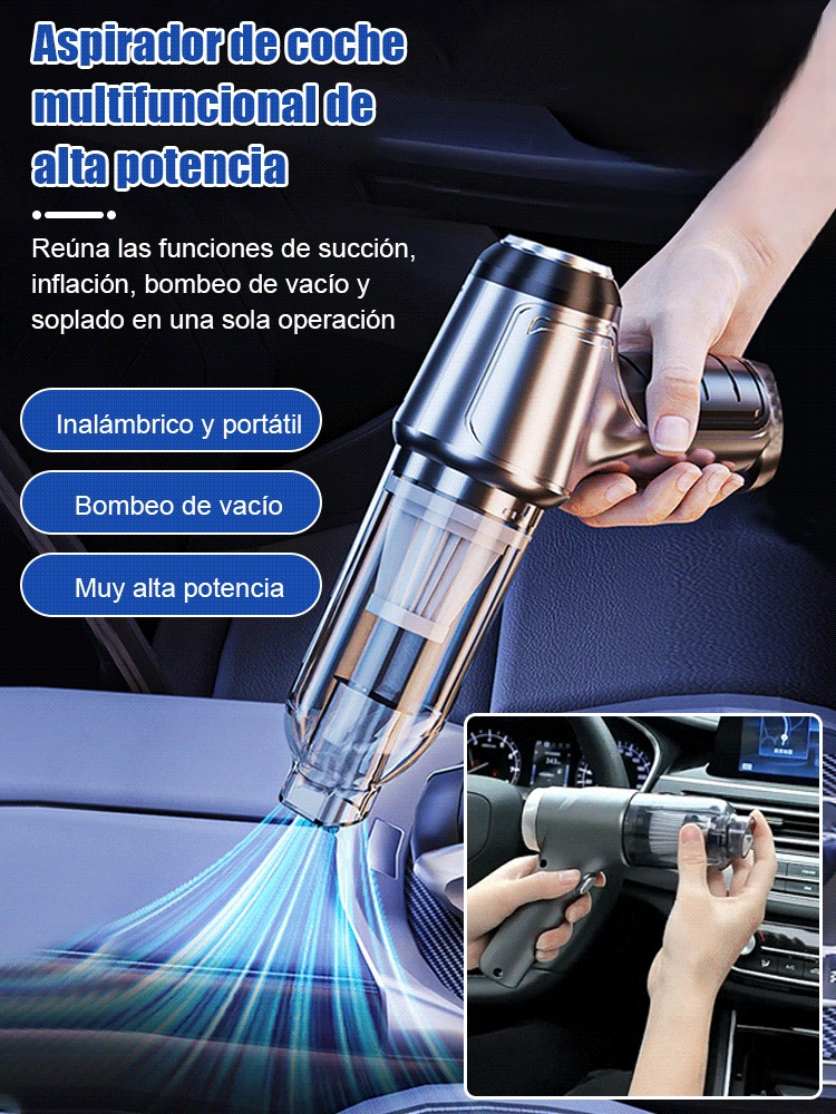 Potente aspirador multifunción para coches