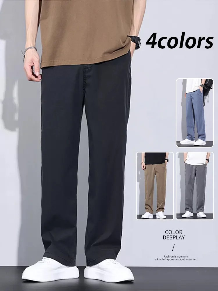 남성 텐셀 루즈핏 스트레이트 캐주얼 바지