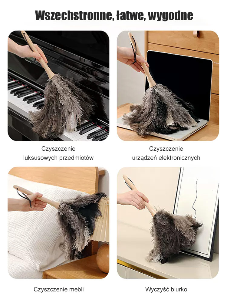 Ręcznie robiony miotełka do kurzu z piór strusia południowoafrykańskiego