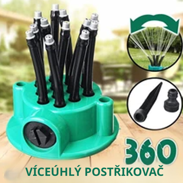 360stupňová flexibilní zahradní postřikovací hlavice