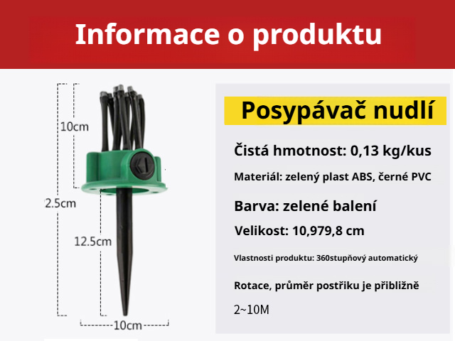 Rovnoměrné rozptýlení vody po celé zahradě