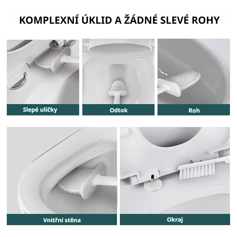 Sada flexibilních toaletních kartáčů s držákem