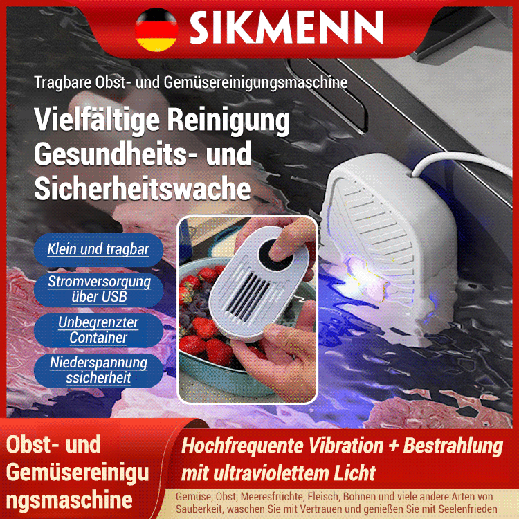 Bequeme Haushalts-Frucht- und Gemüsewaschmaschine