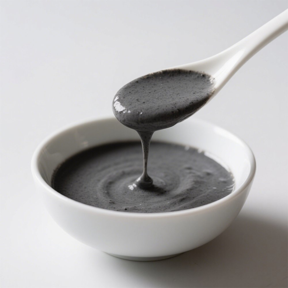 Köstlicher schwarzer Sesambreipudding