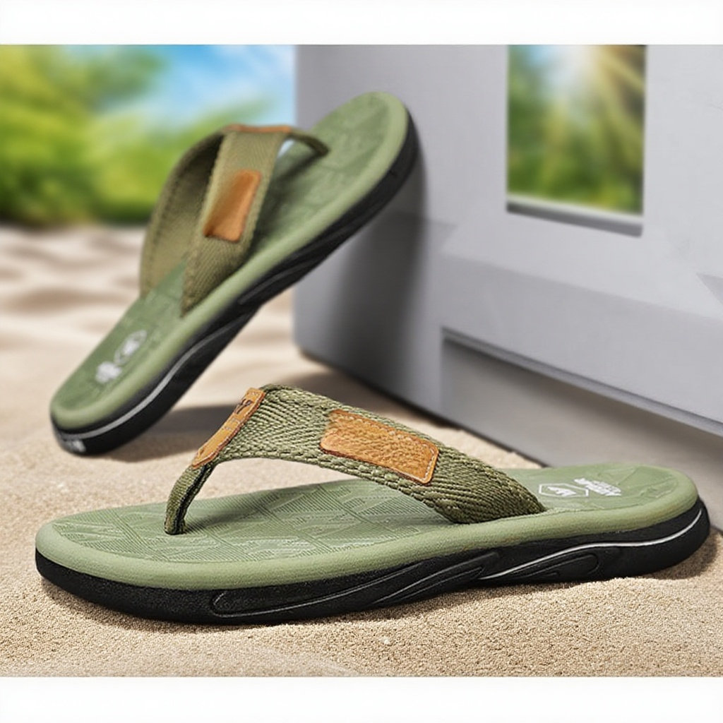 メンズアウターカジュアルビーチサンダル ドラゴン高弾性厚底スリッパ