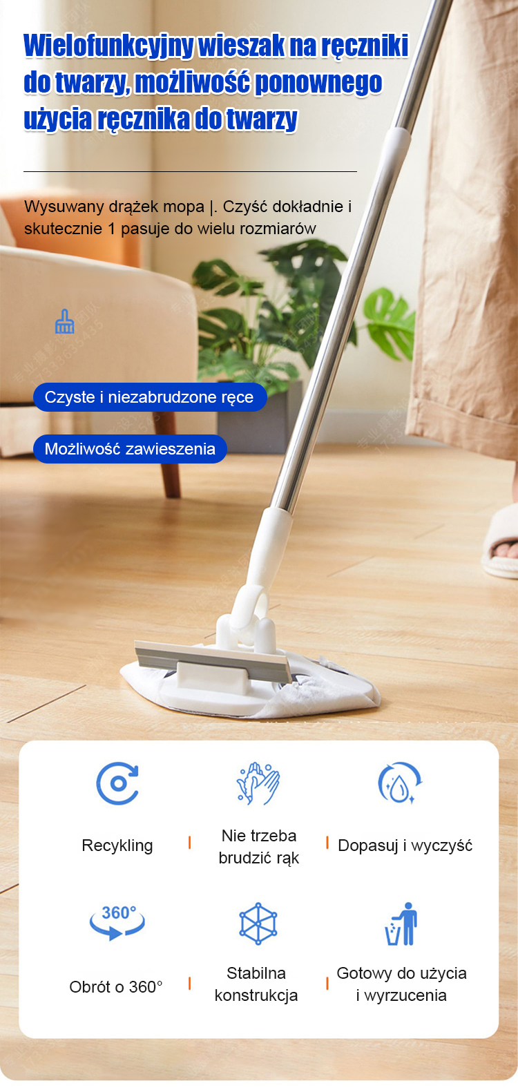 Klamra na ręcznik do twarzy w łazience