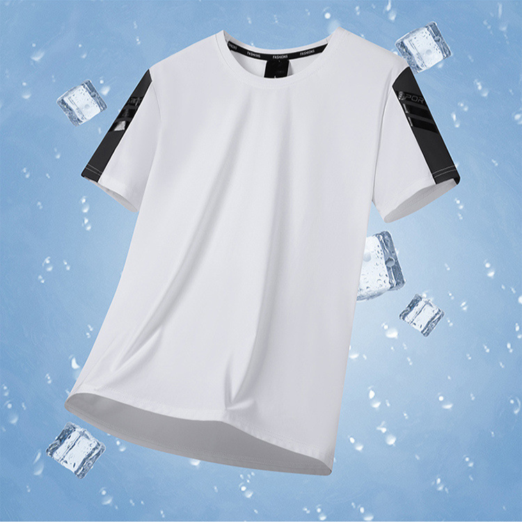 速乾性に優れたアイスシルクメンズTシャツ