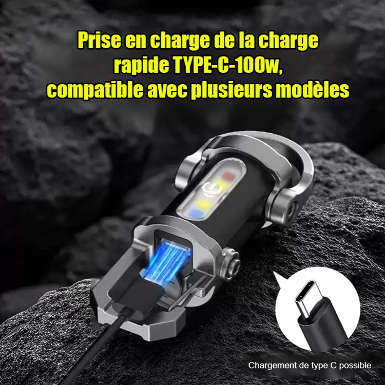 【Trois-en-un multifonctionnel】Lampe de poche SOS d'urgence