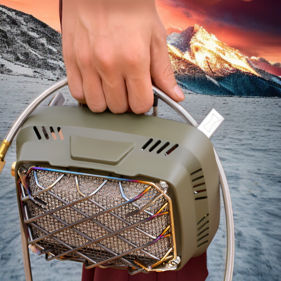 휴대용 미니히터 캠핑 아웃도어 겸용 스토브 안정 적외선 다용도 난방 물난로